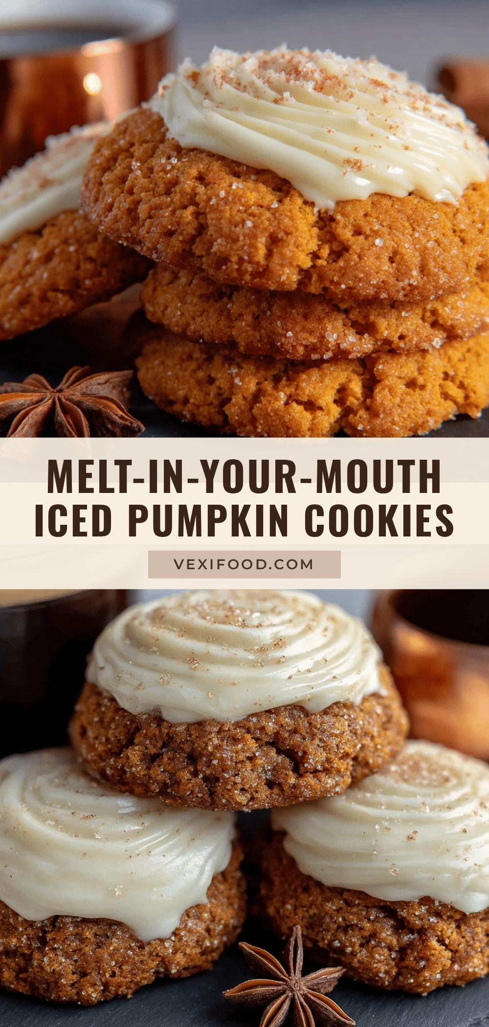 iced pumpkin cookies with cream cheese frosting recipe