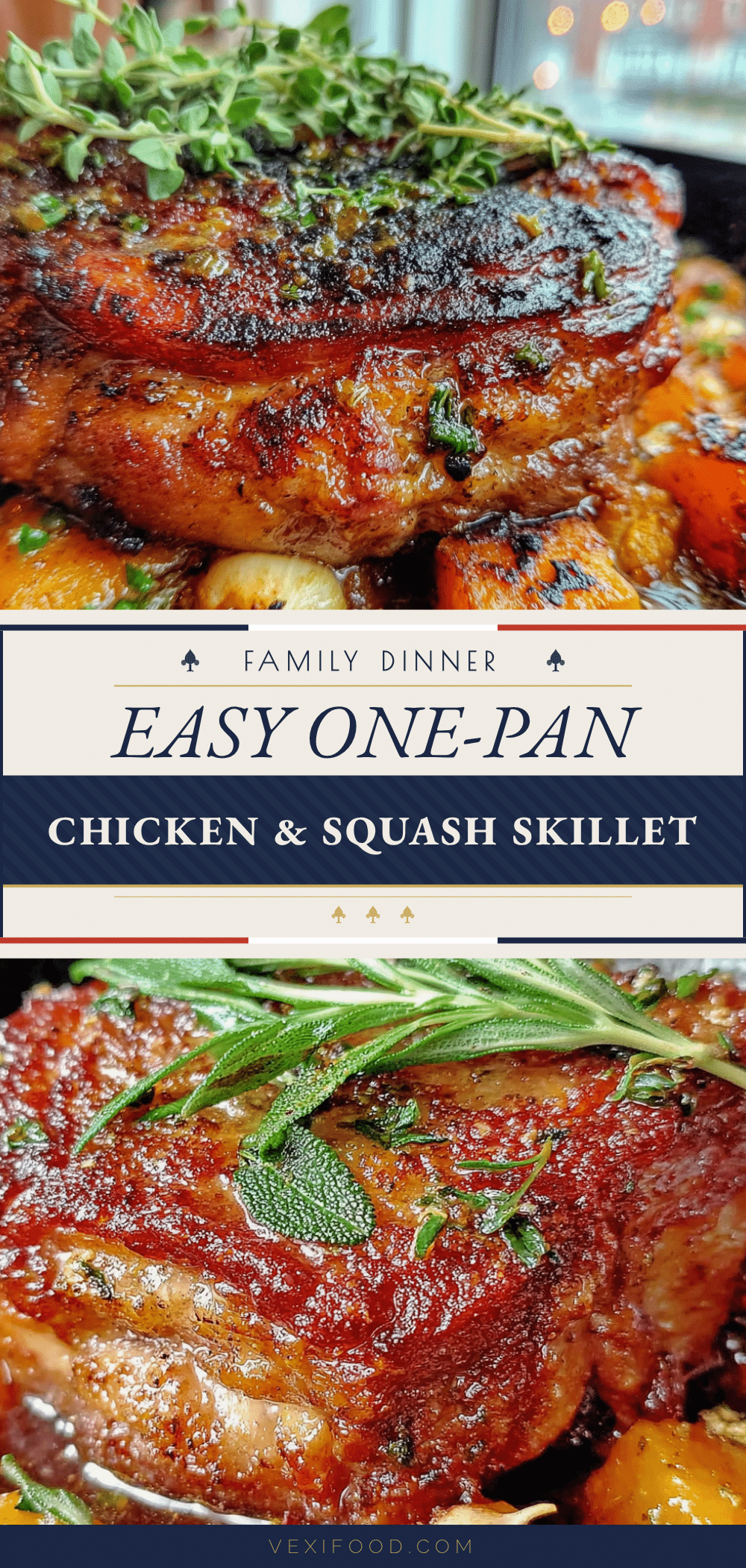 one-pan chicken thigh and butternut squash skillet recipe