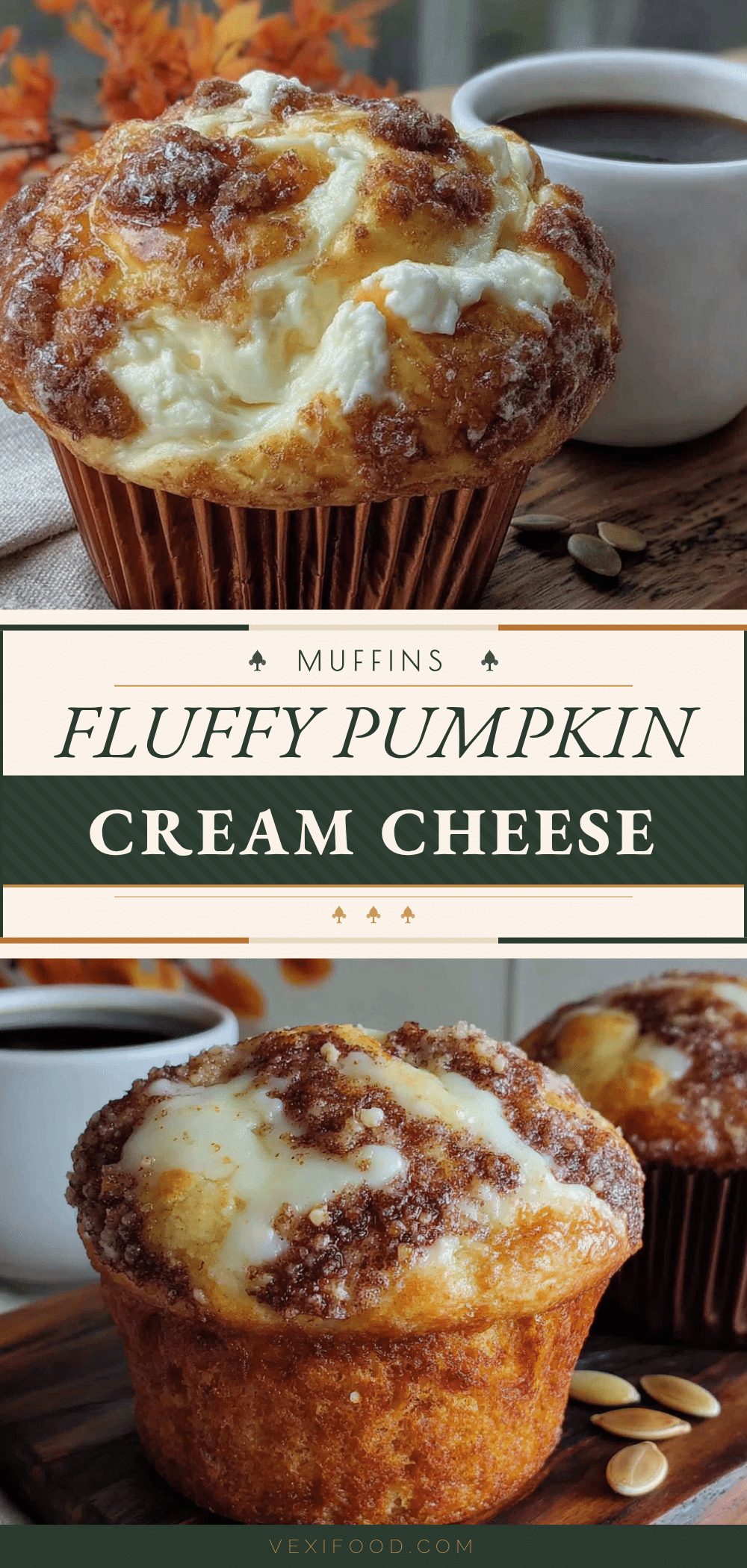 pumpkin cream cheese swirl muffins recipe