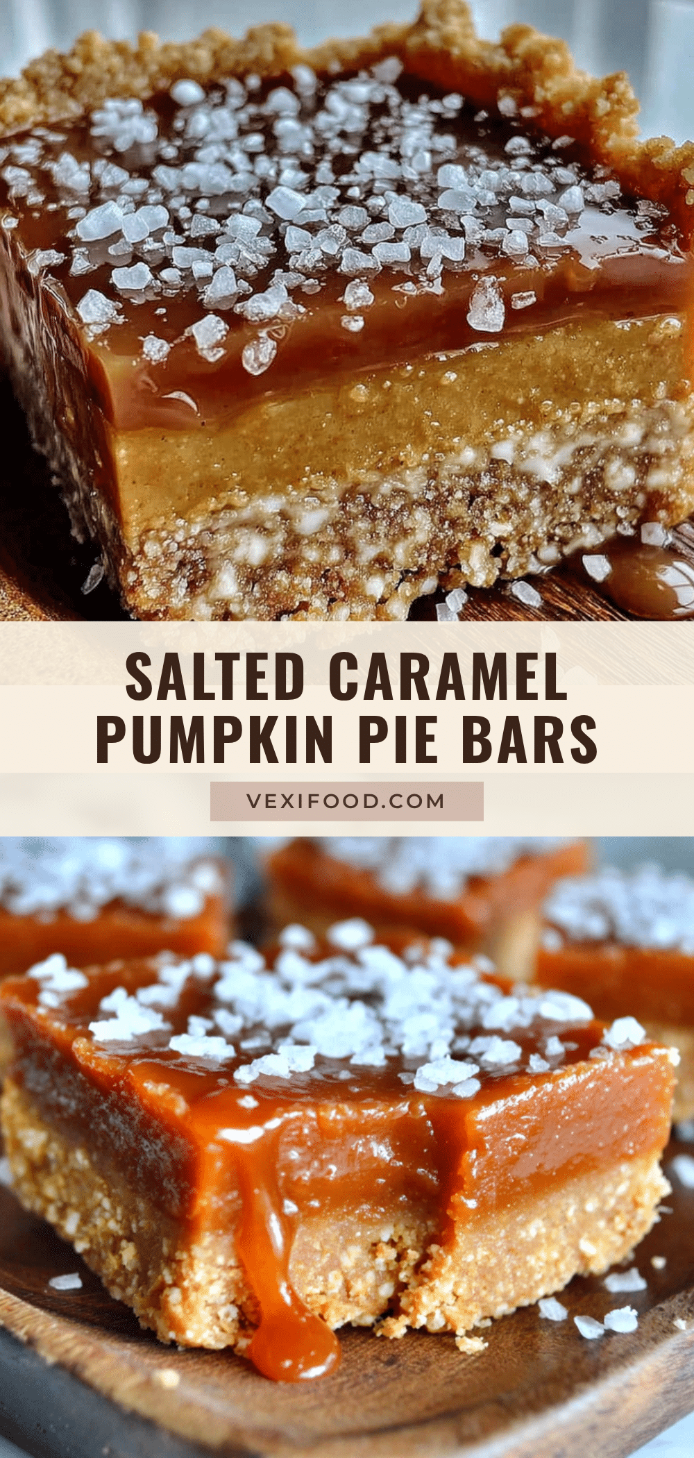 Salted Caramel Pumpkin Pie Bars recipe