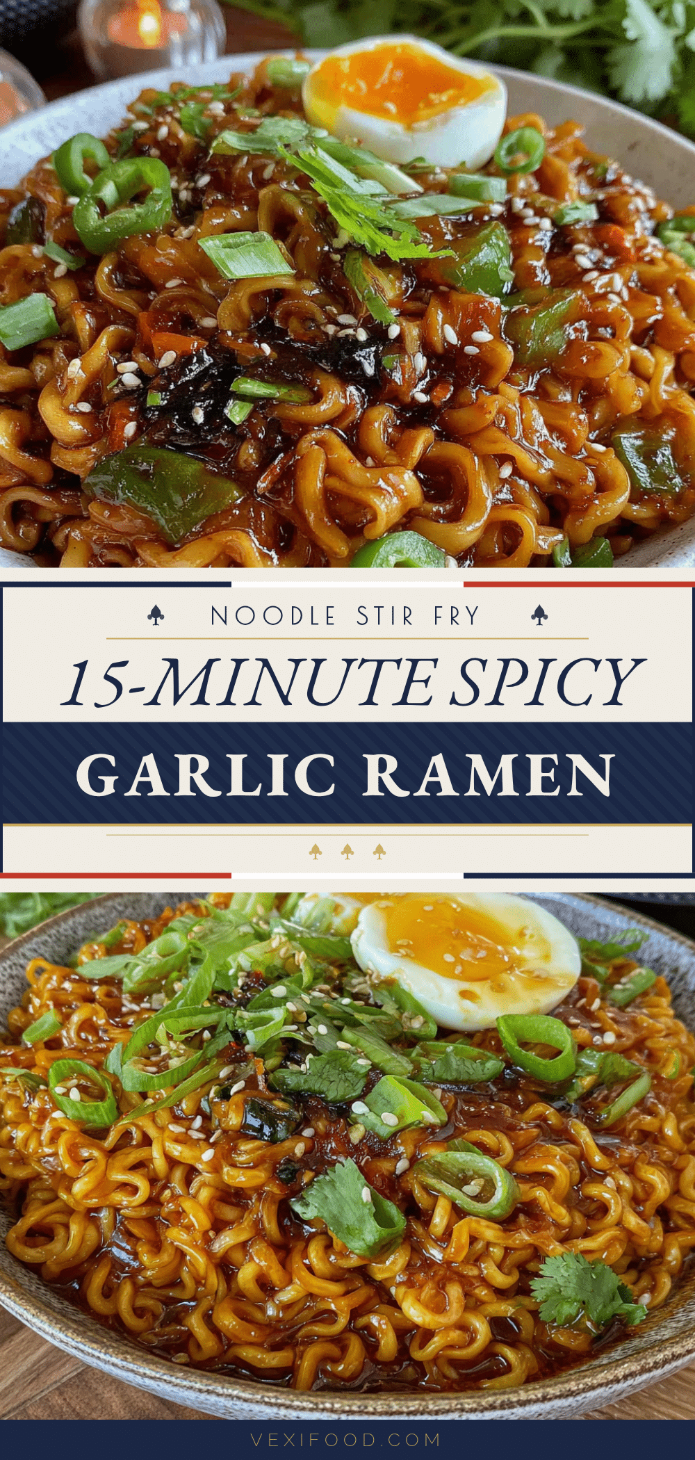 spicy garlic ramen noodle stir fry recipe