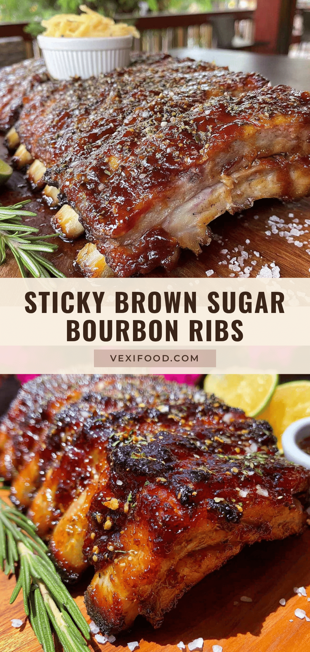 sticky brown sugar bourbon glazed ribs recipe