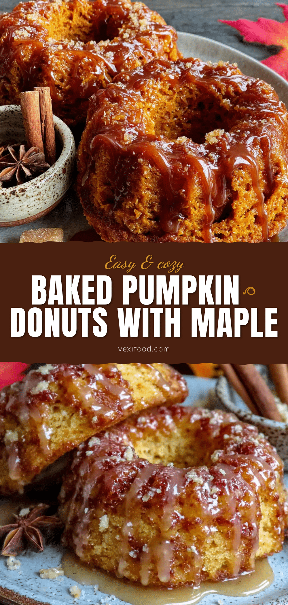 baked pumpkin donuts with maple cinnamon glaze recipe