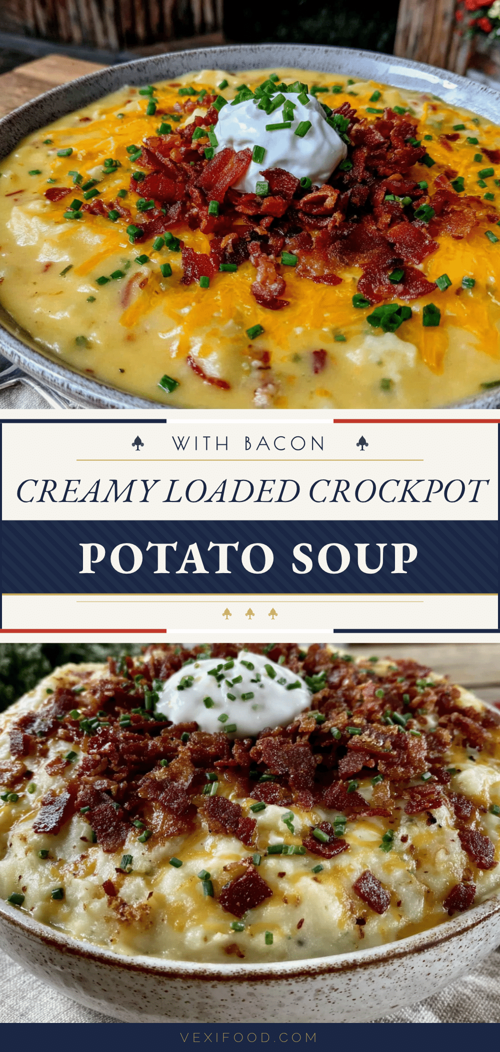 creamy crockpot potato soup with bacon recipe