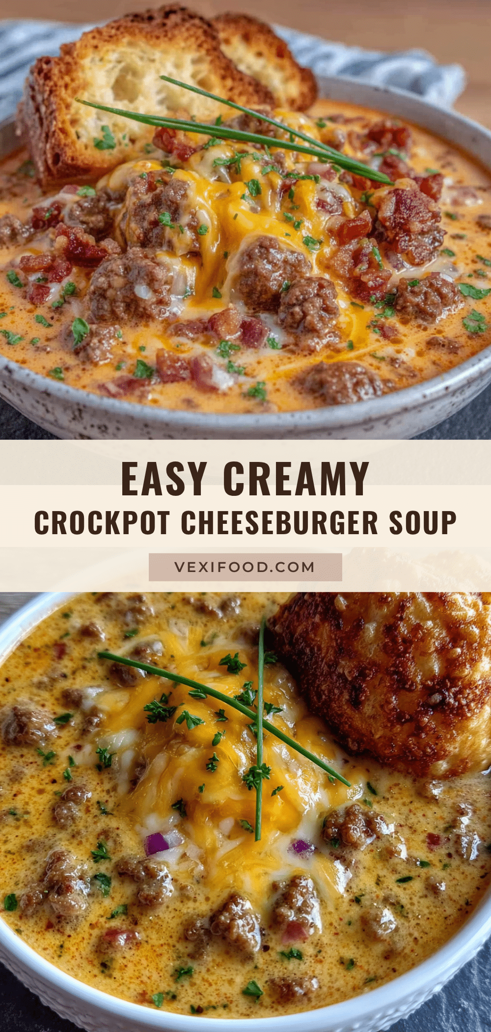 crockpot cheeseburger soup recipe