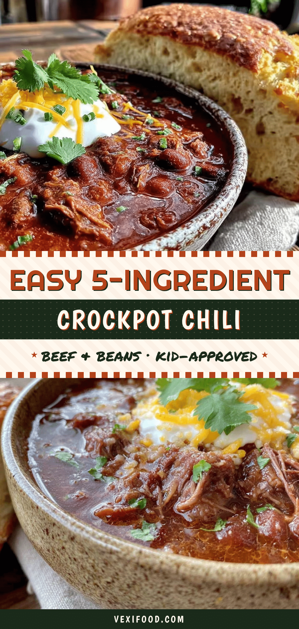 easy 5-ingredient crockpot chili recipe