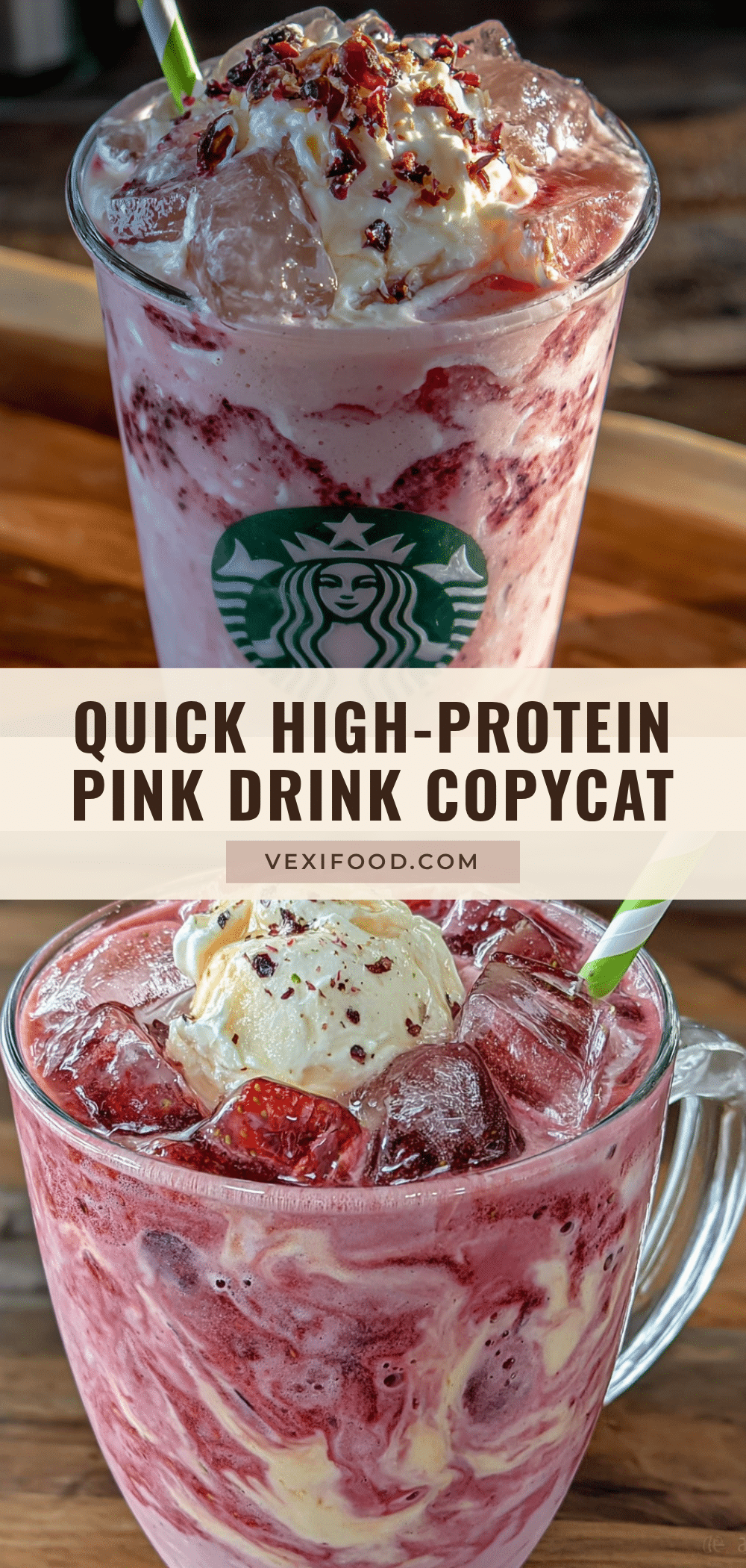 easy high-protein pink drink copycat recipe