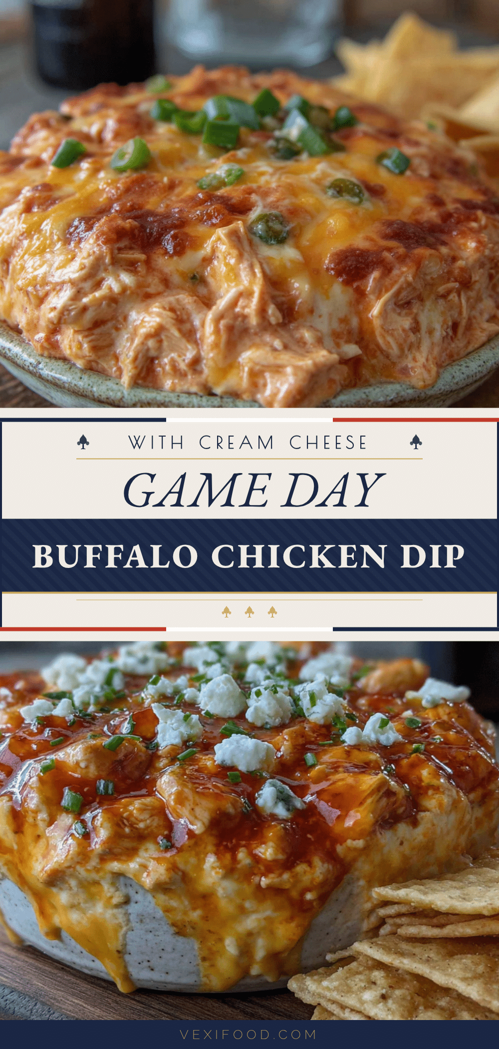 game day buffalo chicken dip with cream cheese recipe