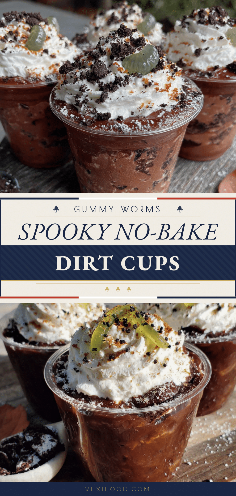 no-bake Halloween dirt cups recipe