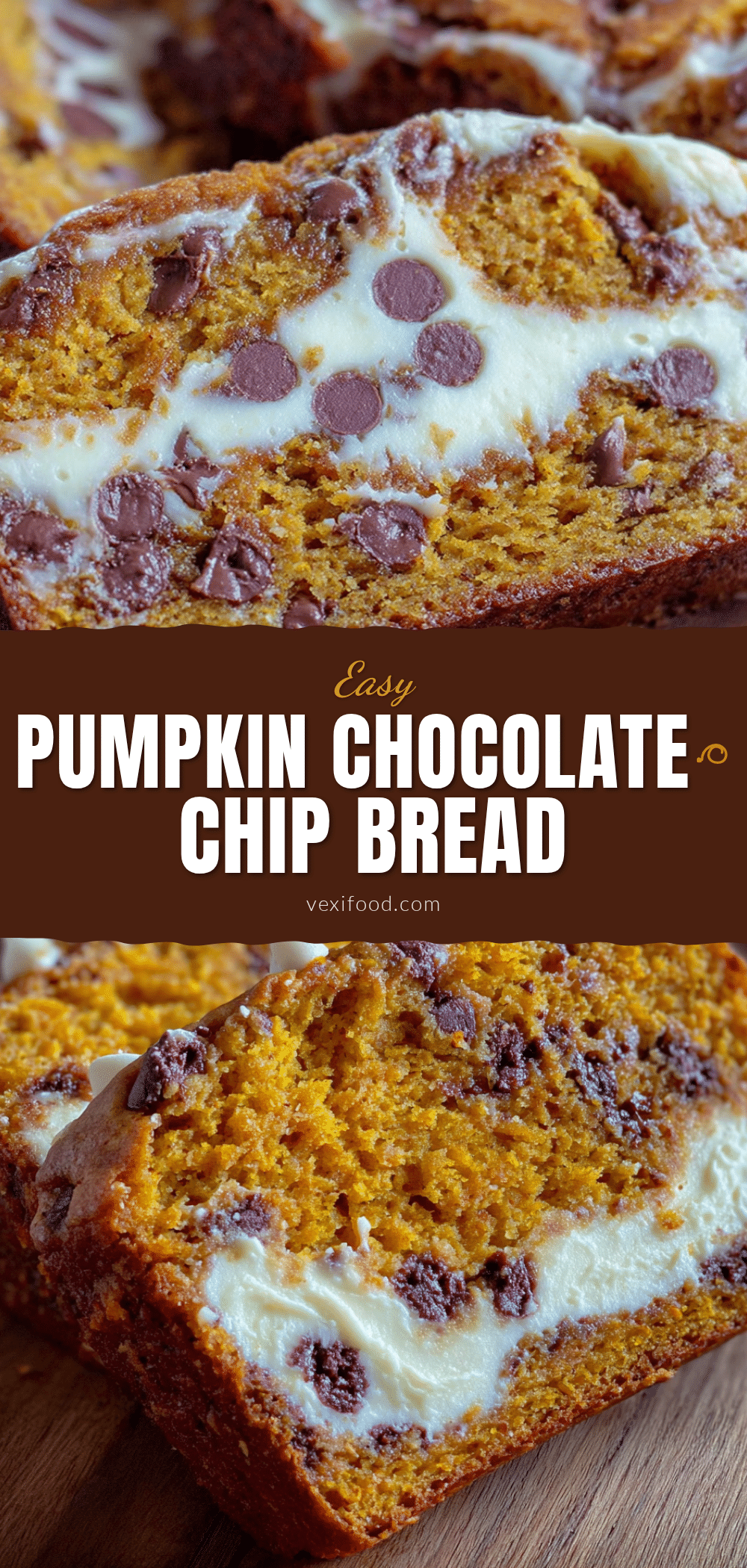 pumpkin chocolate chip bread with cream cheese swirl recipe