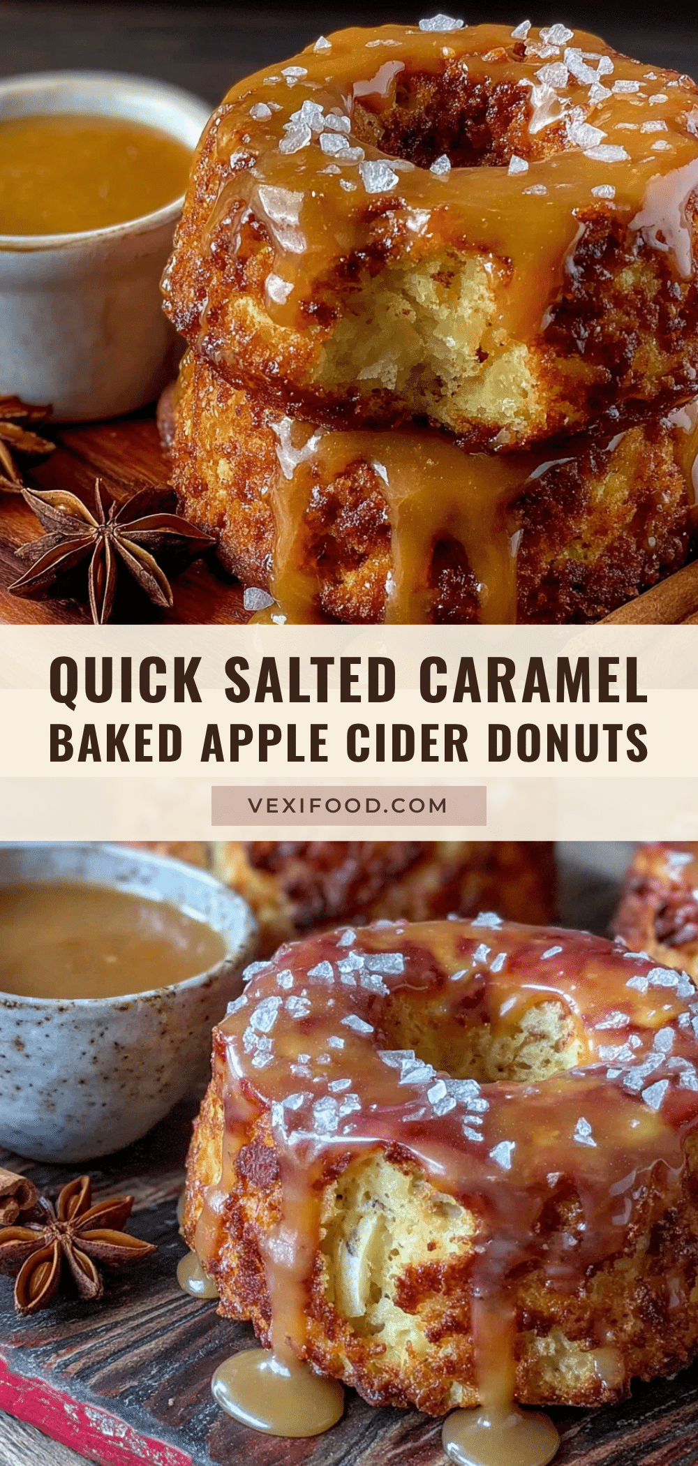 Salted Caramel Baked Apple Cider Donuts recipe