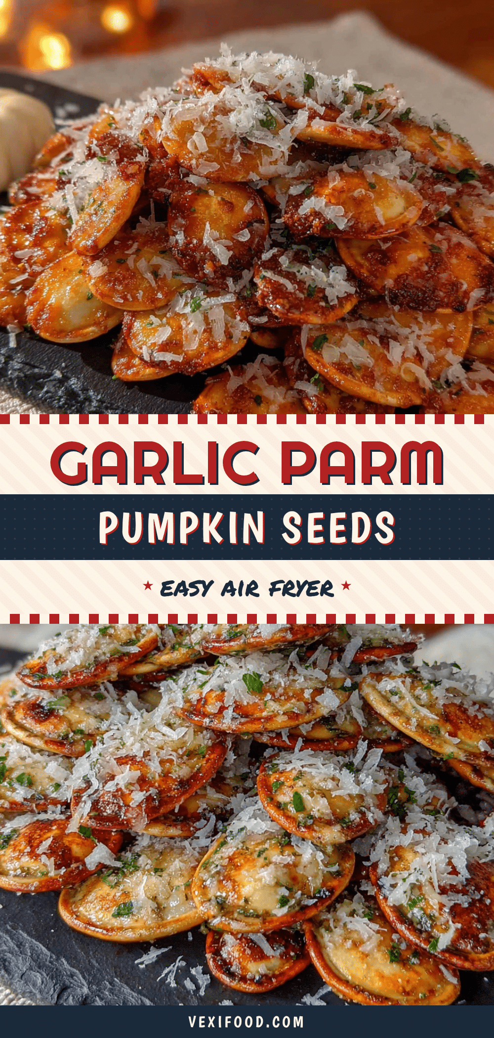 air fryer garlic parmesan pumpkin seeds recipe
