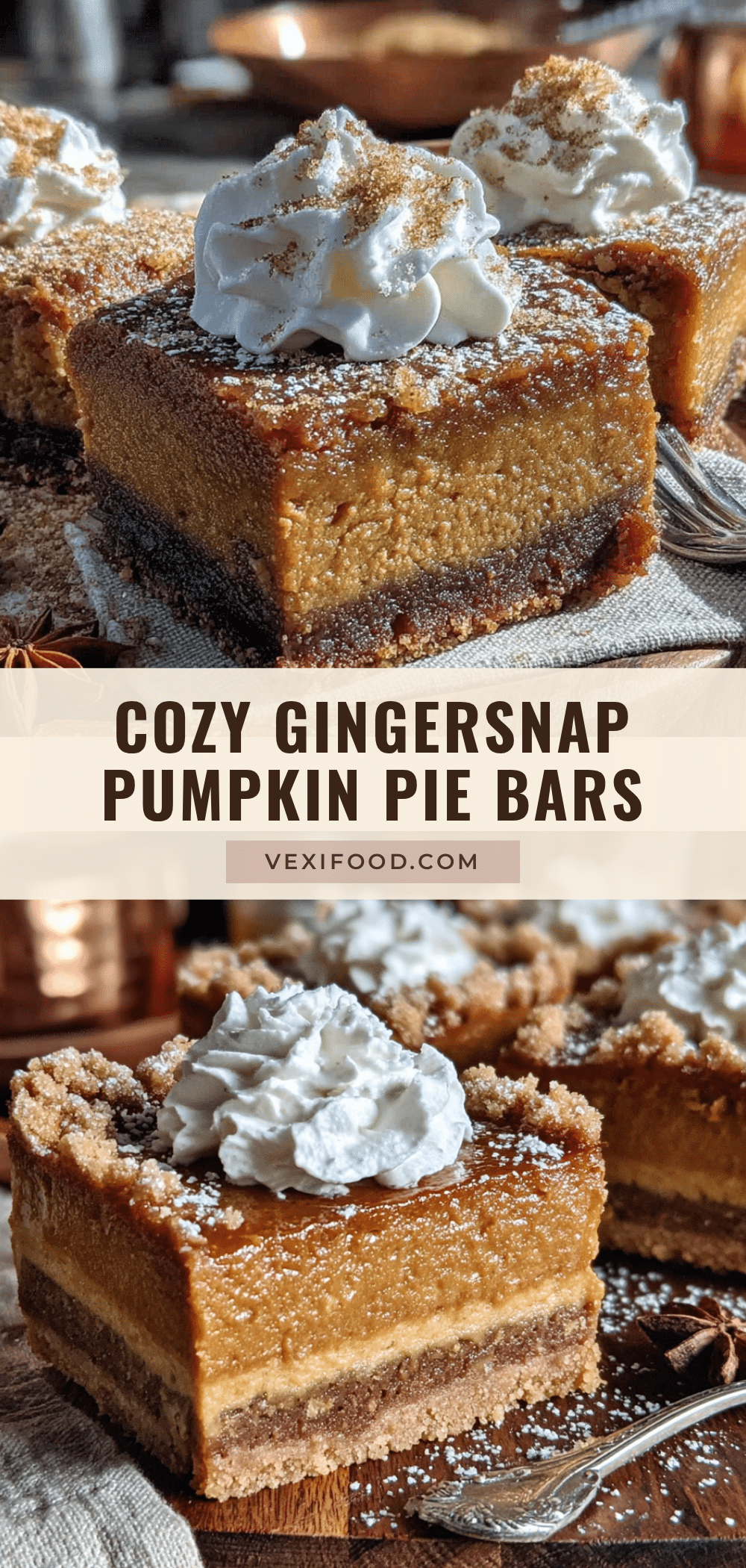 gingersnap pumpkin pie bars recipe