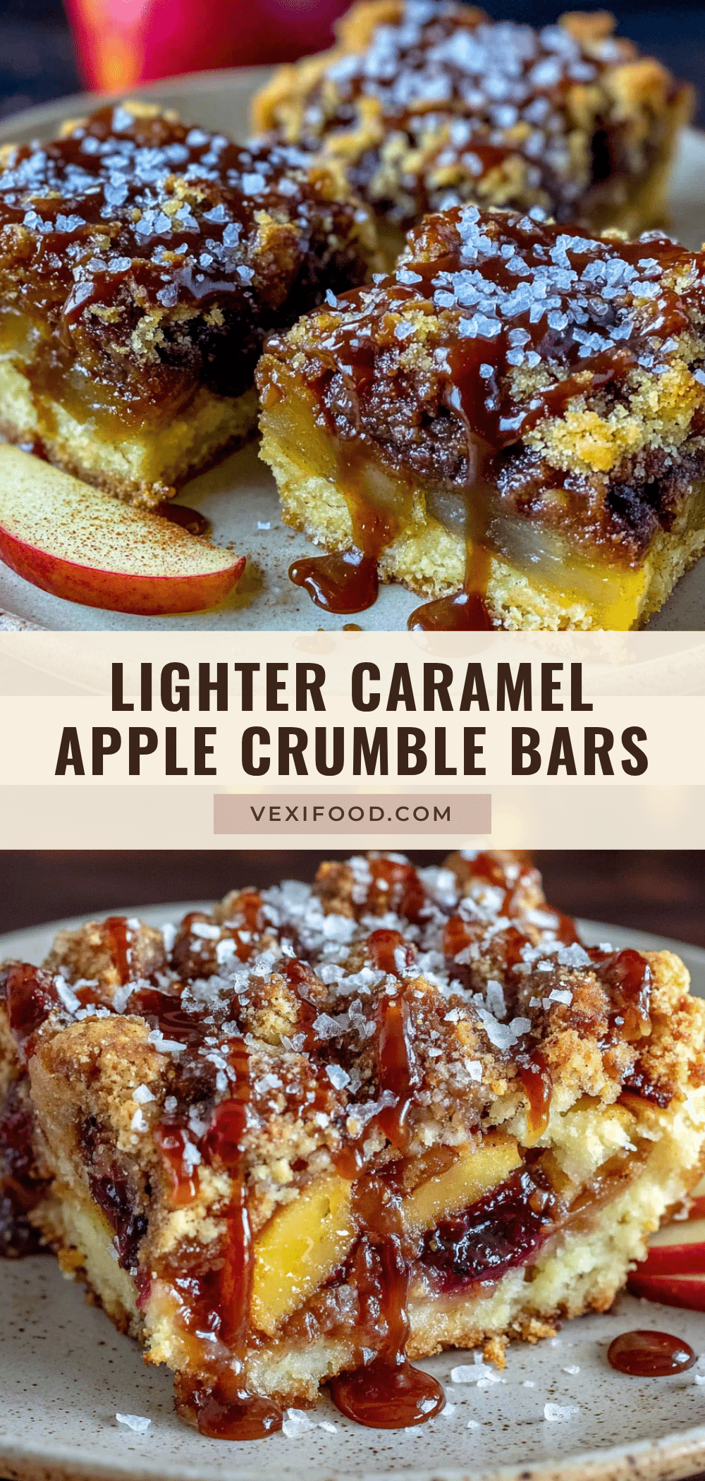 lighter caramel apple crumble bars recipe