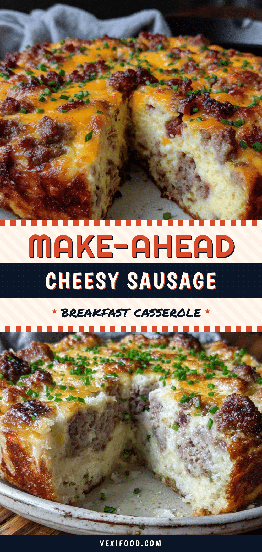 make-ahead cheesy sausage breakfast casserole recipe