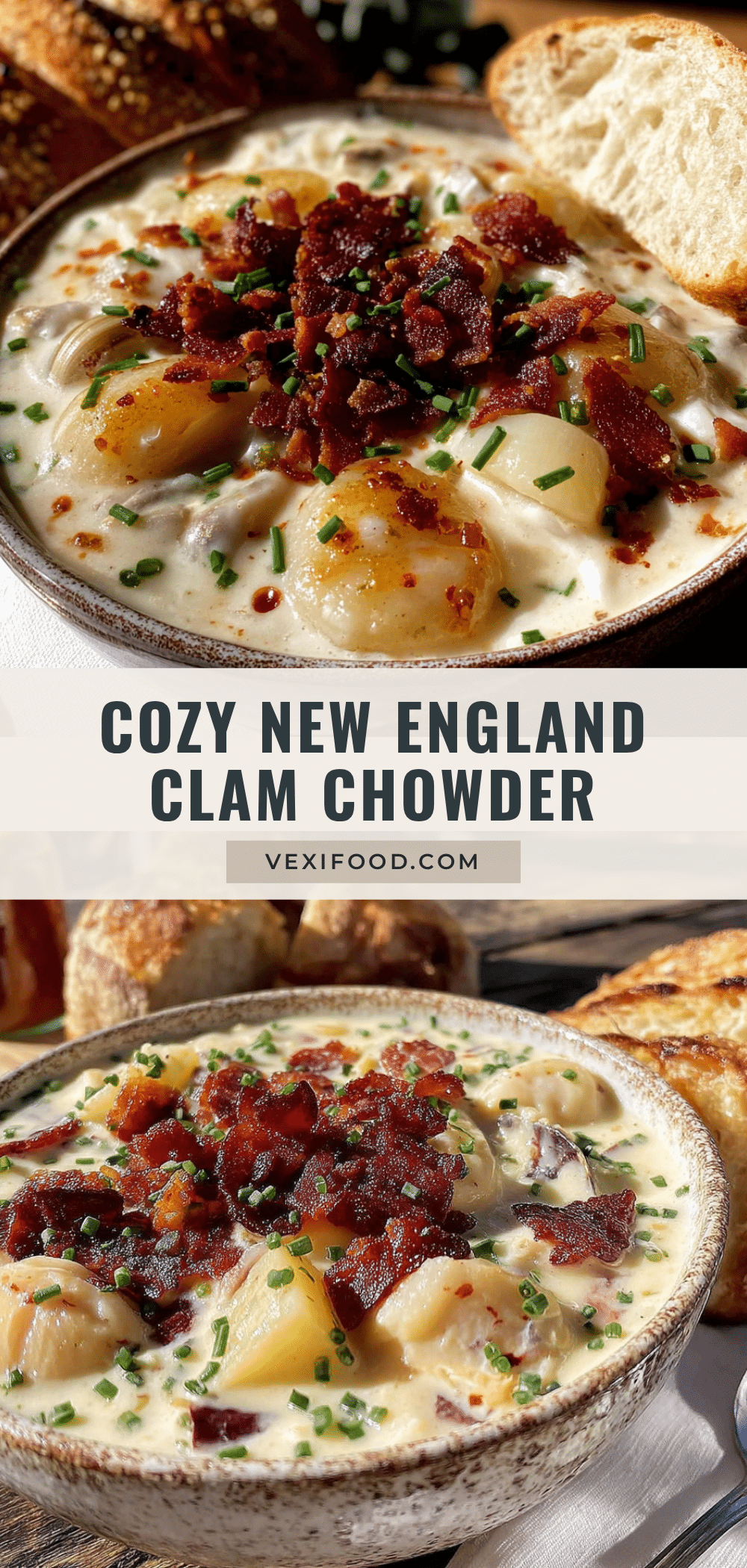 New England clam chowder with applewood bacon recipe