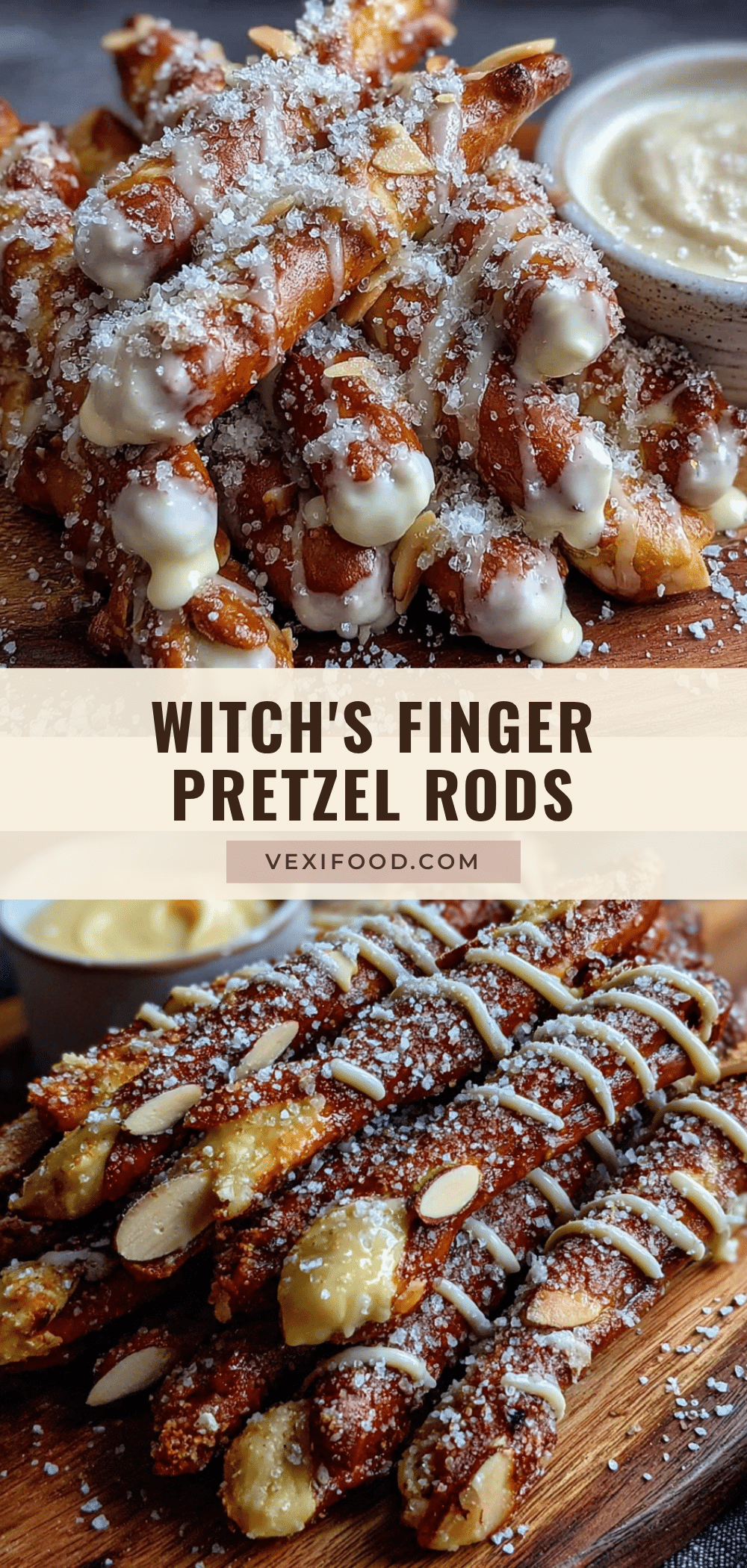 witchs finger pretzel rods recipe