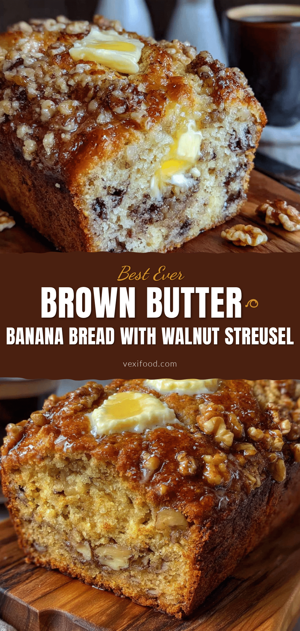 brown butter banana bread with walnut streusel recipe
