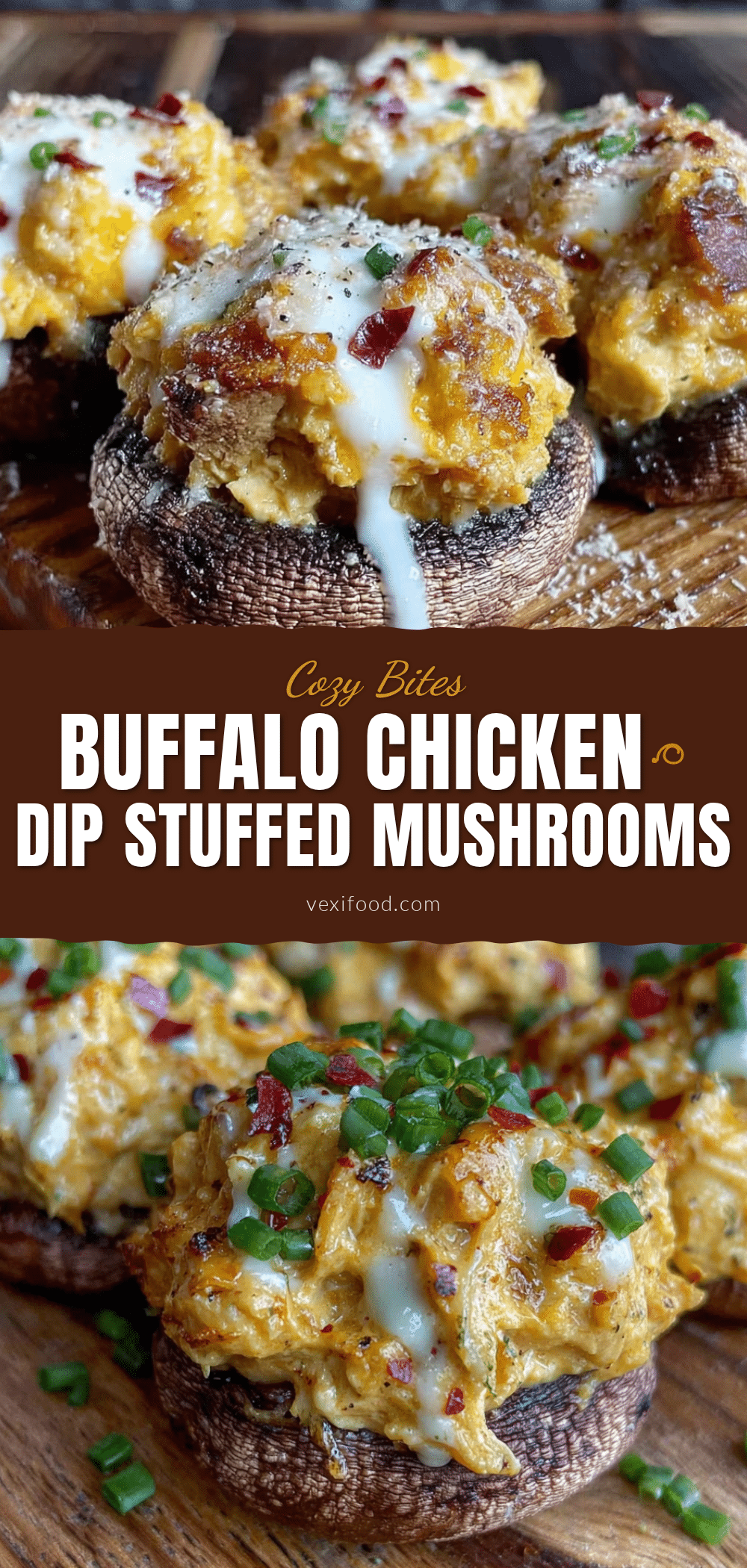 Buffalo chicken dip stuffed mushrooms recipe