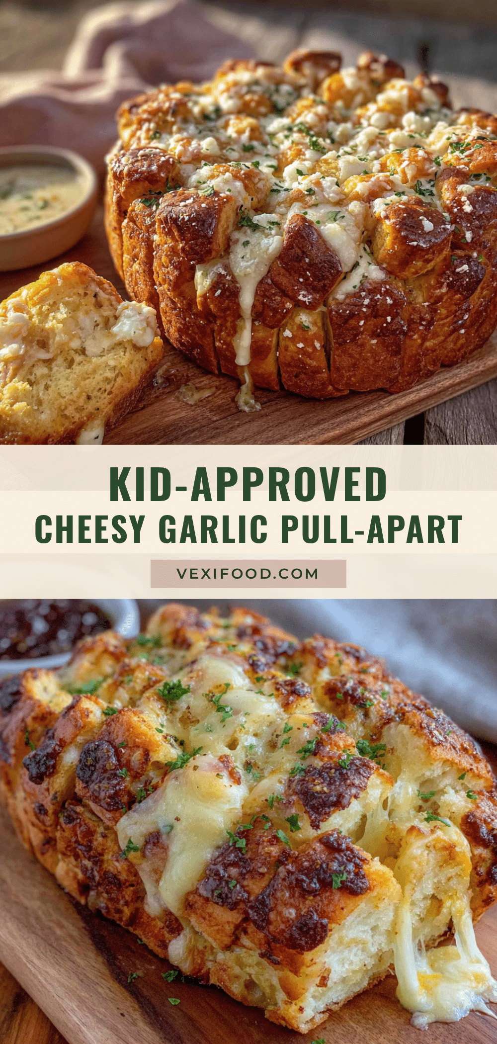 cheesy garlic pull-apart bread recipe