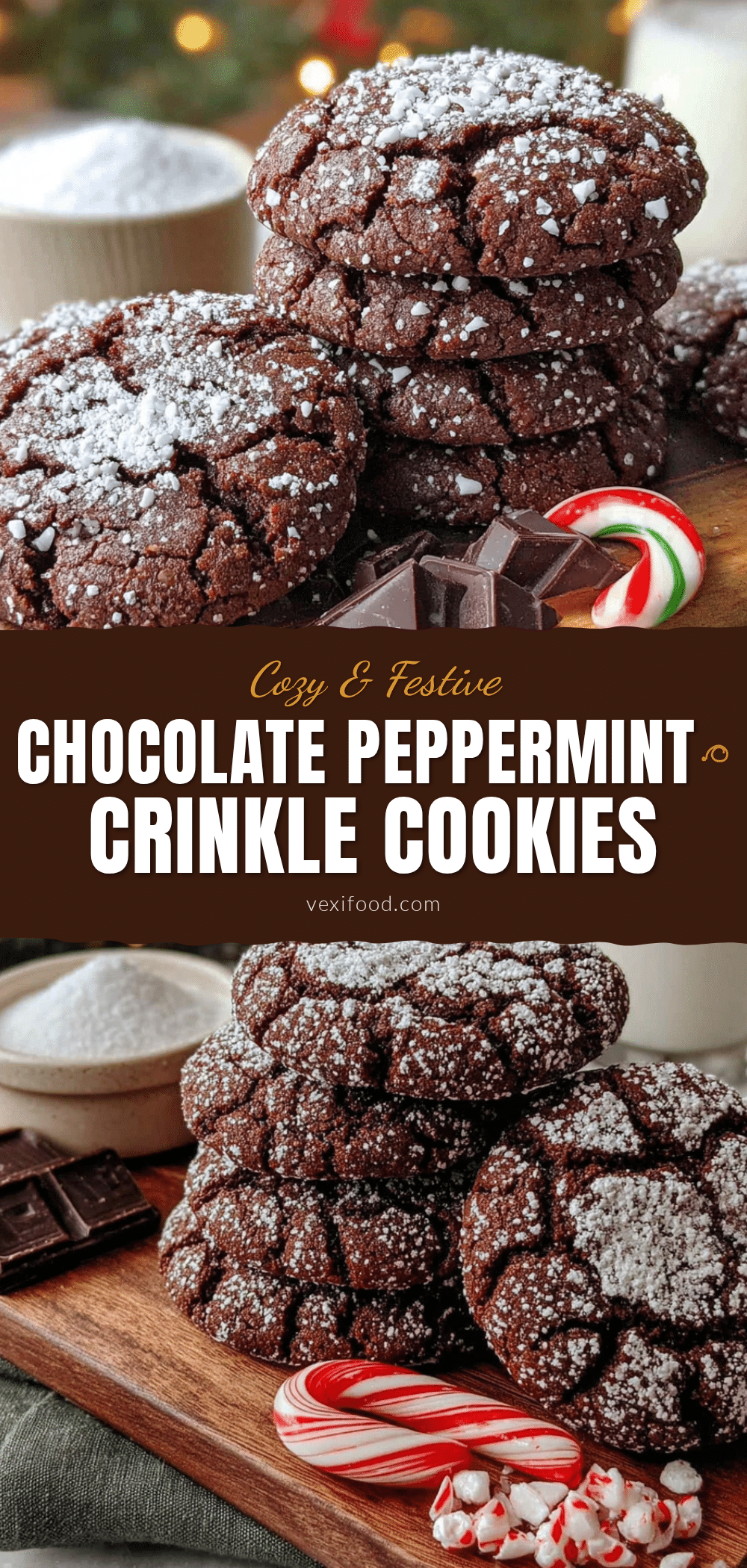 chocolate peppermint crinkle cookies recipe