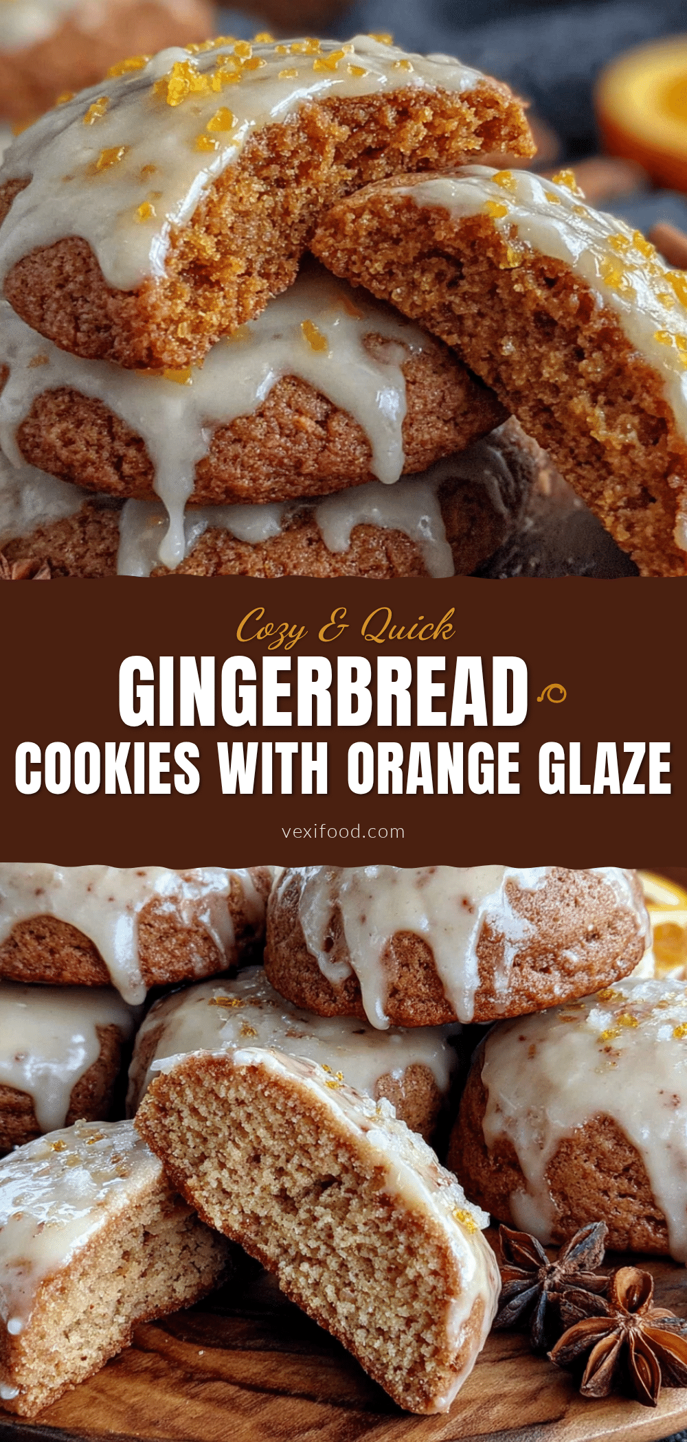 cozy gingerbread cookies with orange glaze recipe