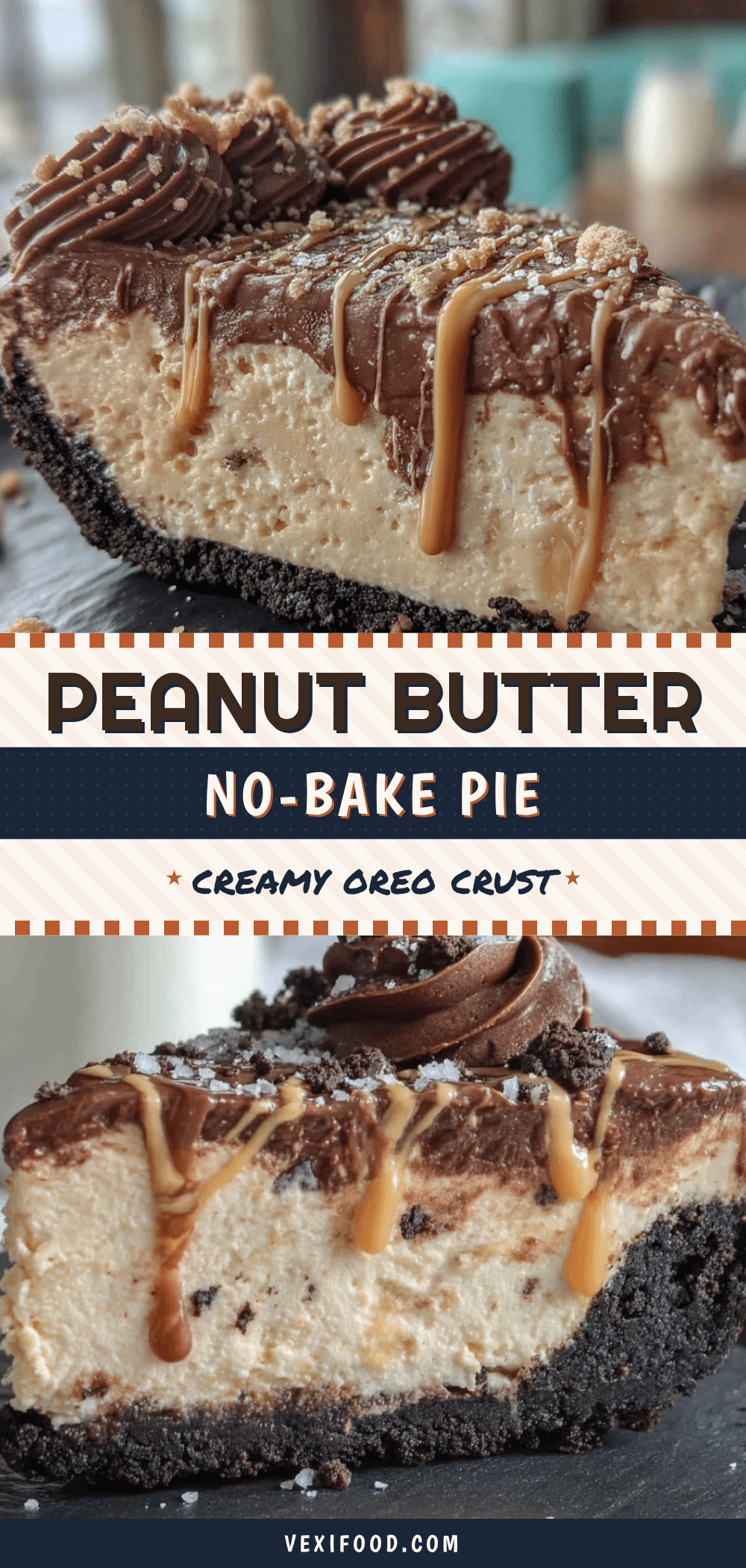 creamy no-bake peanut butter oreo pie recipe