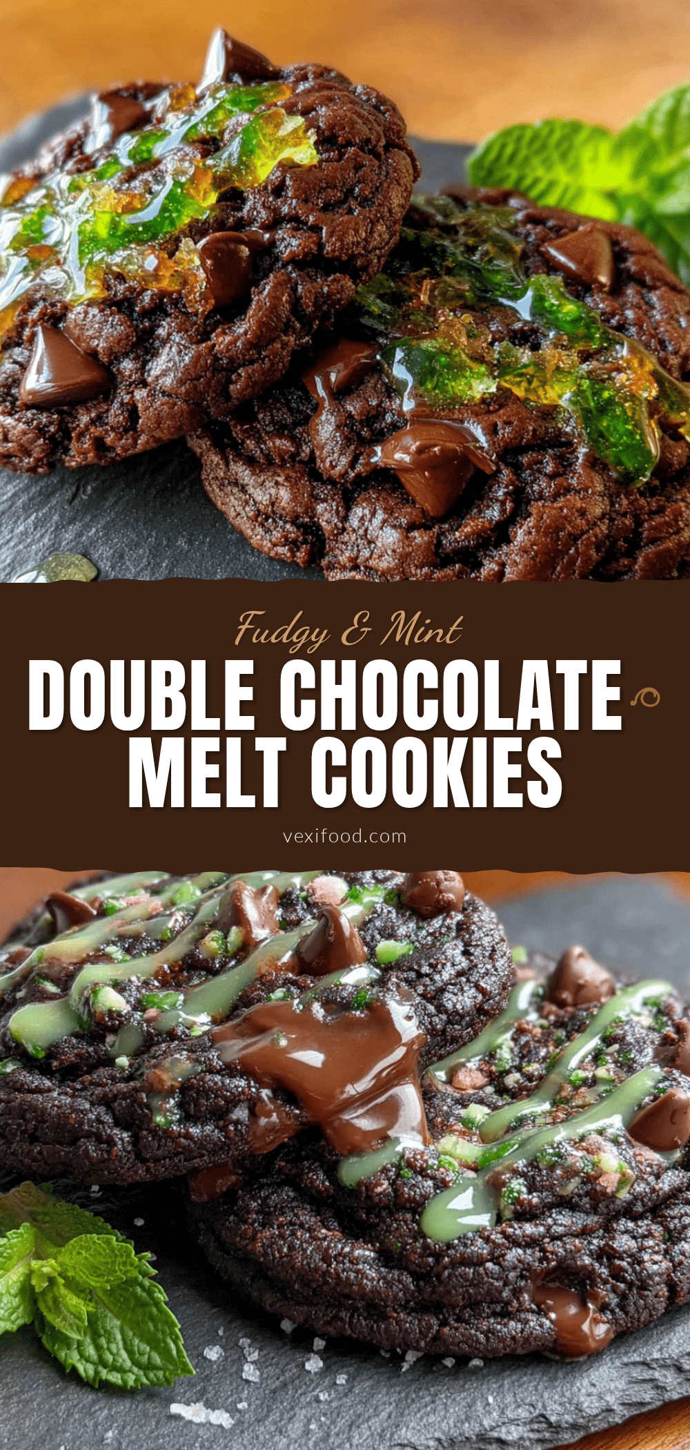 fudgy double chocolate mint cookies recipe
