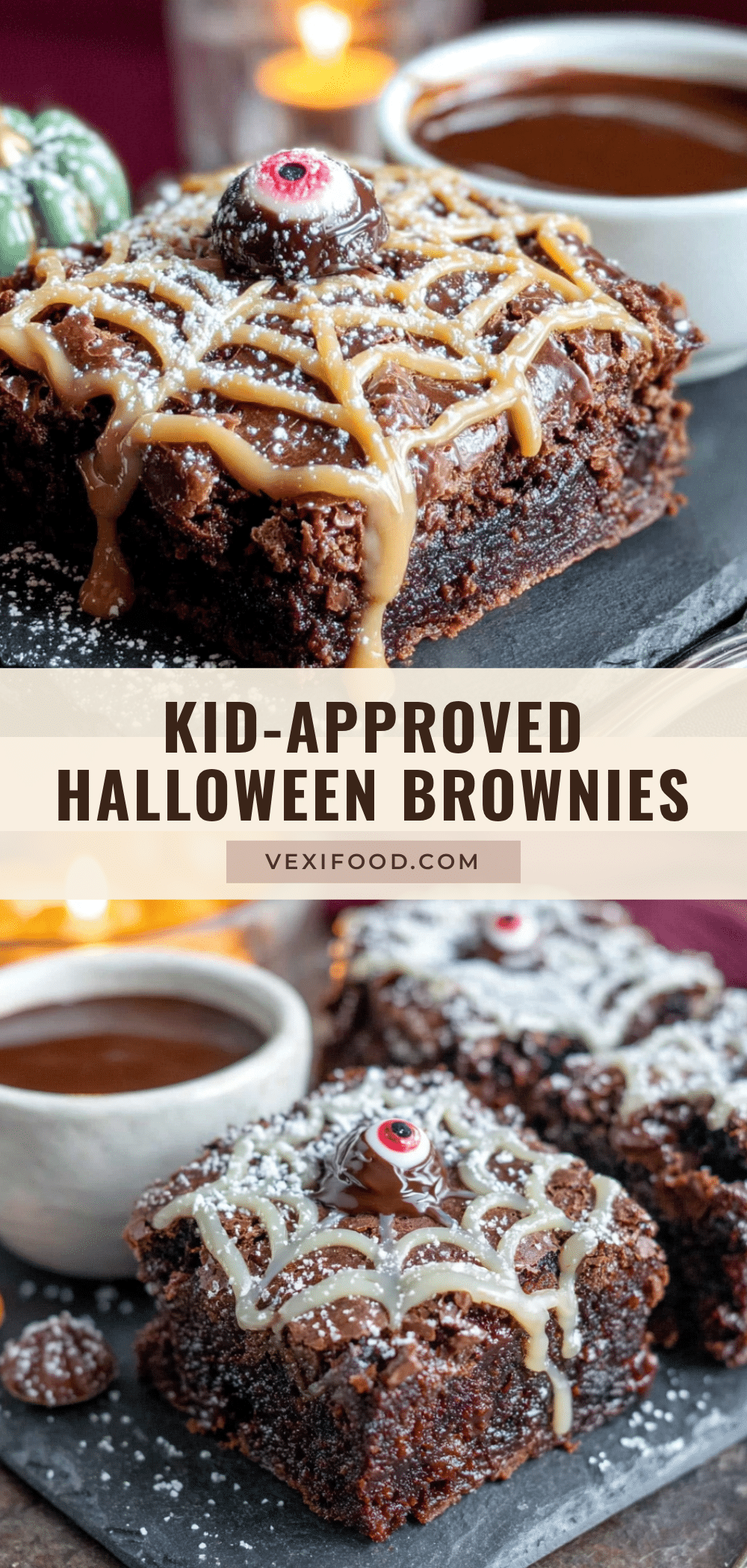 halloween brownies with peanut butter spiderweb recipe