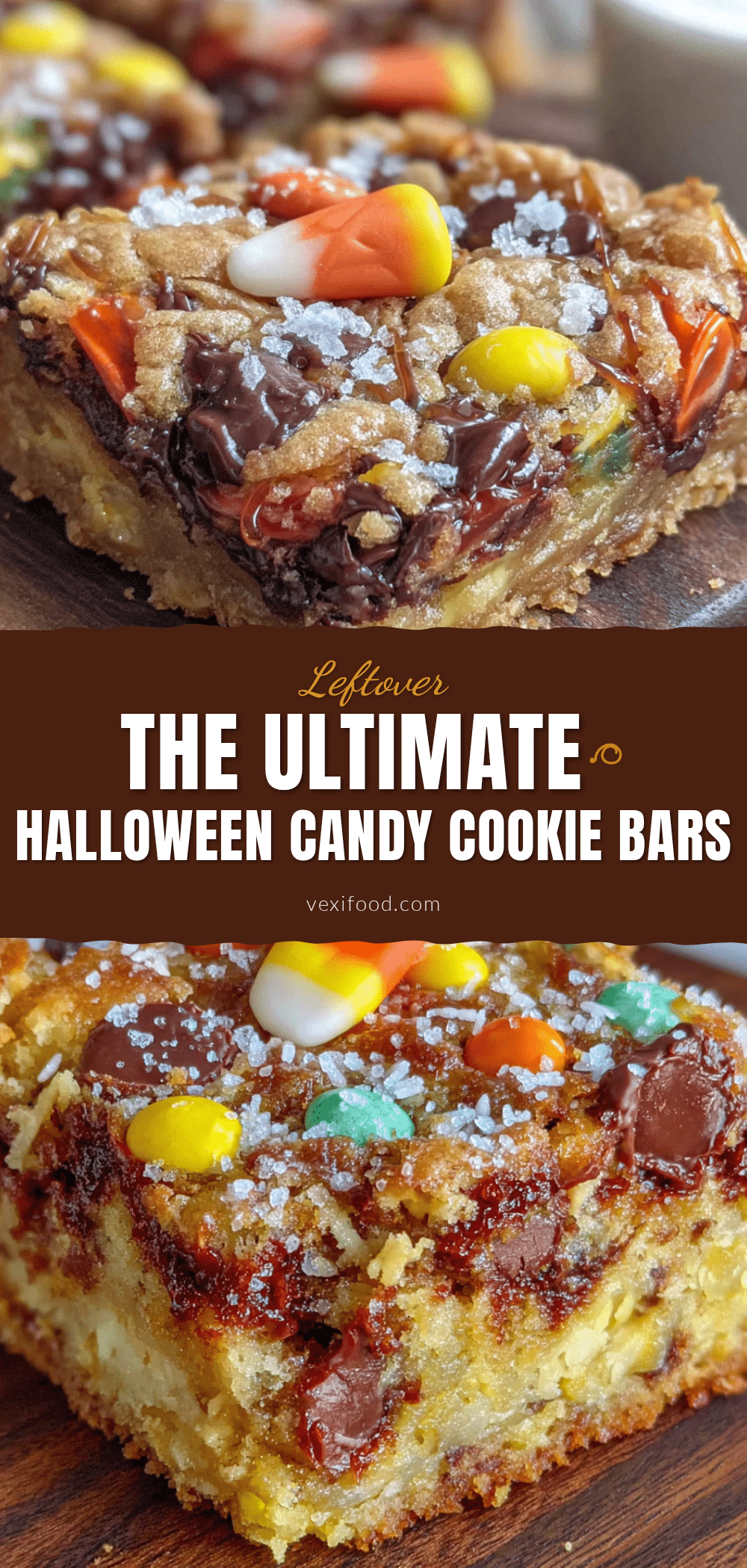 leftover Halloween candy cookie bars recipe