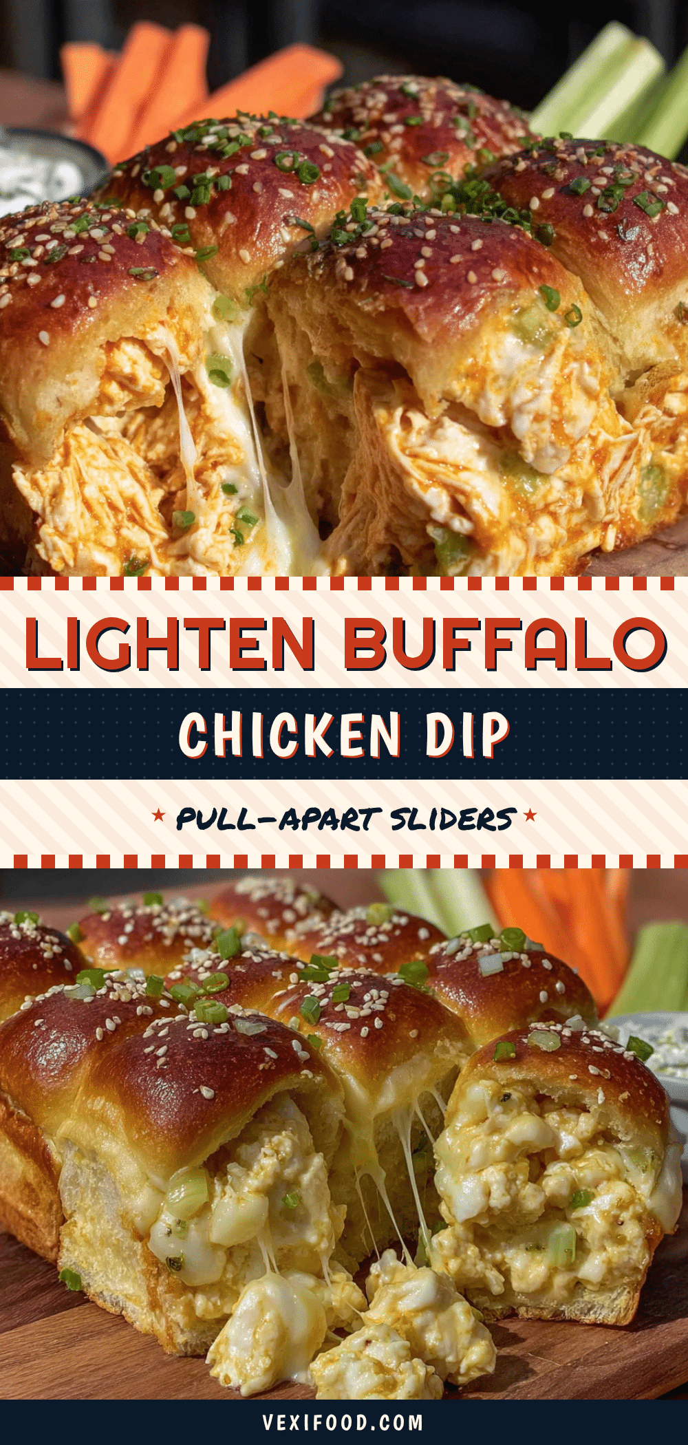 lighter buffalo chicken dip sliders recipe