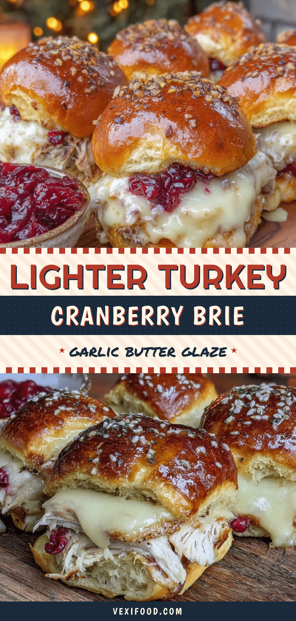 Lighter Turkey Cranberry Brie Sliders recipe