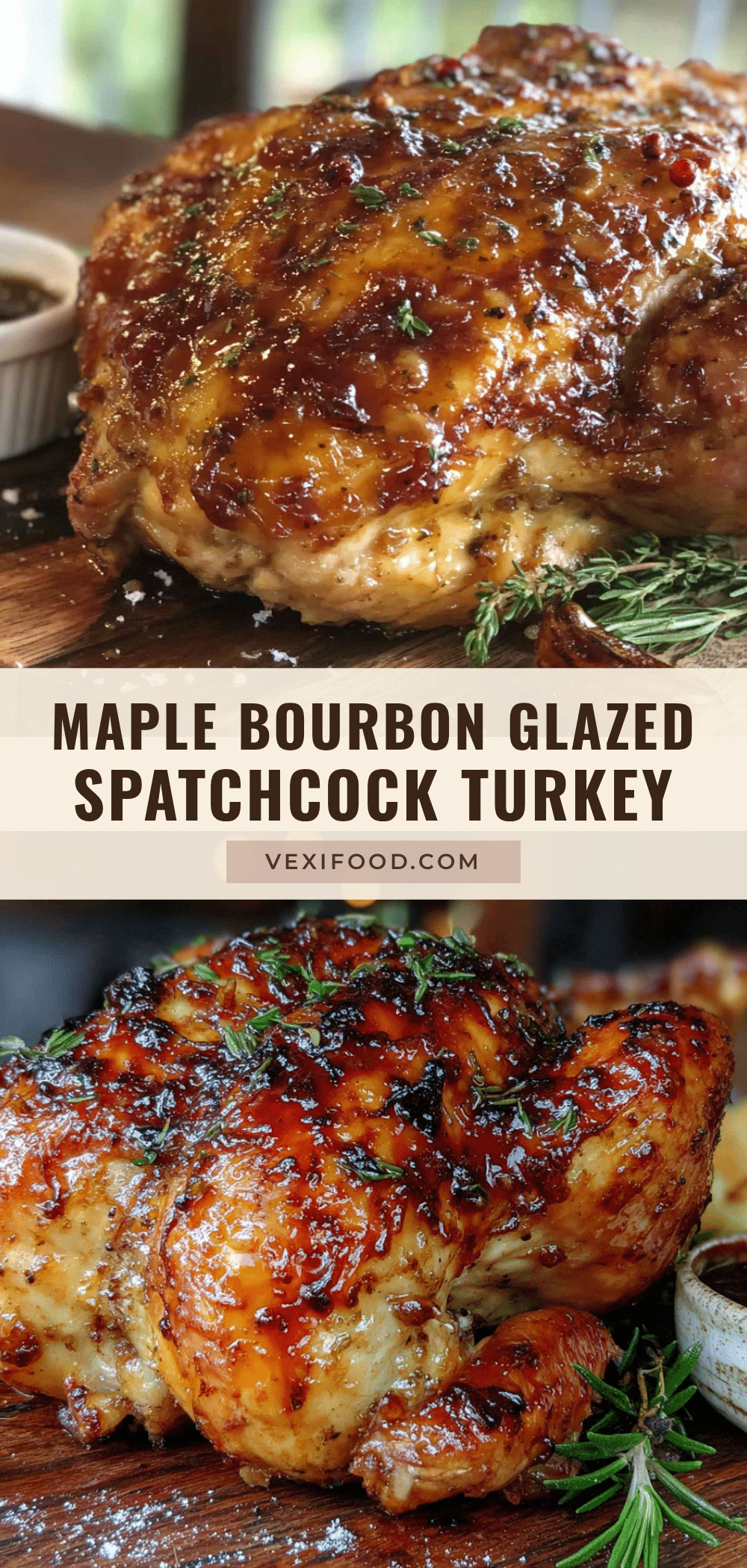 maple bourbon glazed spatchcock turkey recipe