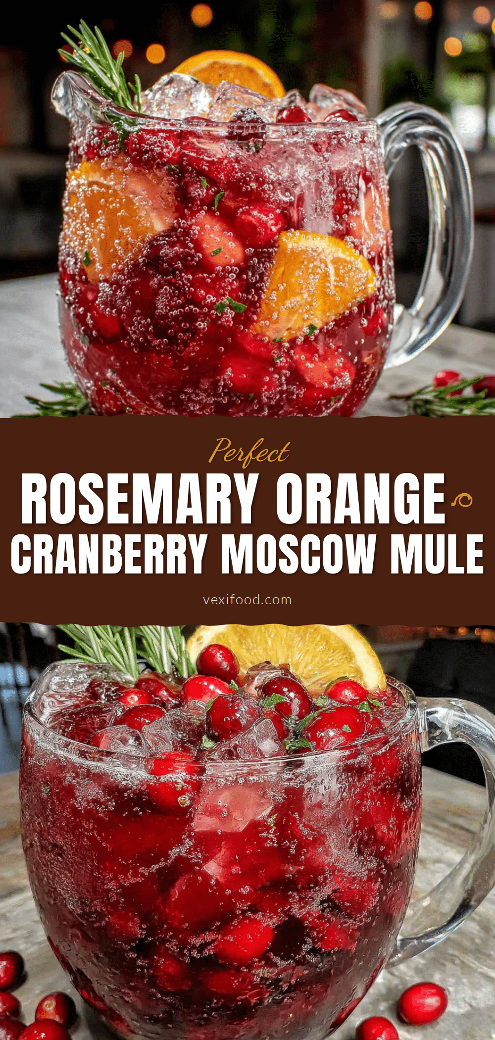 rosemary orange cranberry moscow mule pitcher recipe