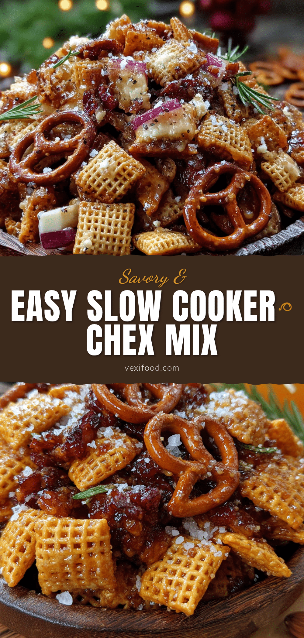 Slow cooker Chex mix with garlic butter recipe